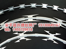 安平县许捷丝网厂生产安装刀片刺绳网施工