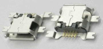 MicroUSB 5P母SMT沉板1.6mm四脚全贴