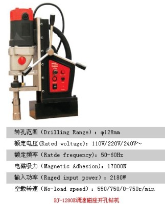 宝杰12800E调速磁座开孔钻