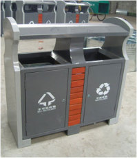 钢制户外环保分类垃圾桶SJ5276